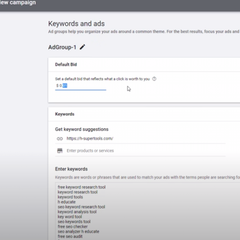 Keywords and ads on Google Ads 1024x1024