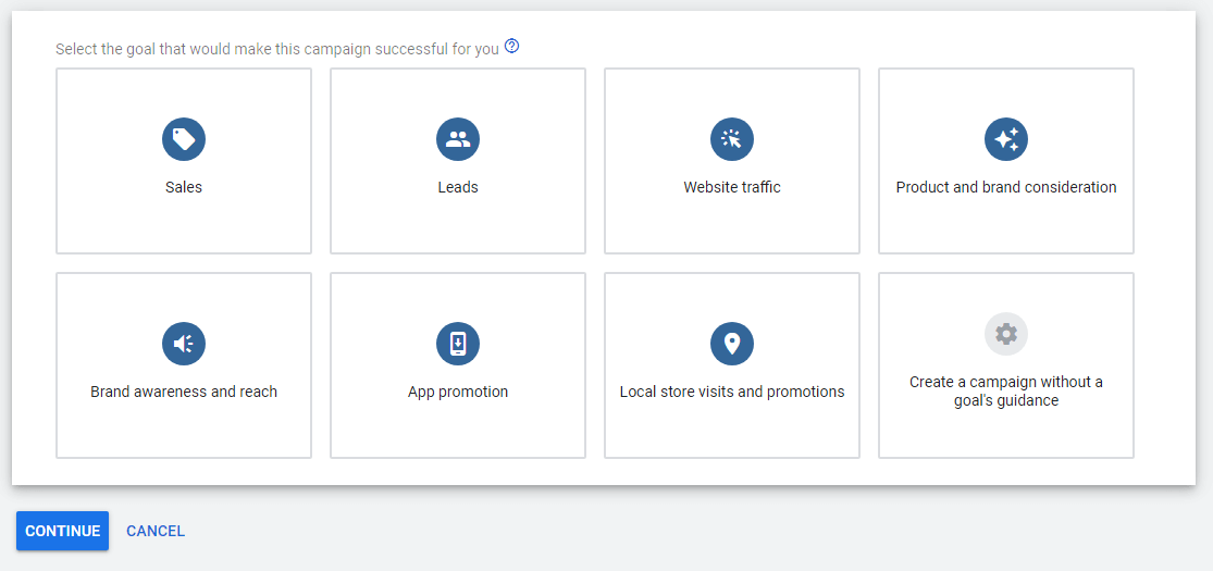 Google Ads Tutorial Choose the goal of your campaign