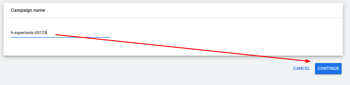 Name your Google Ads Campaign