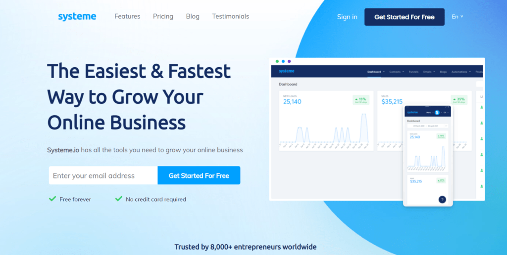 How To Make Money Online with Systeme.io dashboard 1024x516
